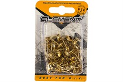 Гвозди СТРОЙБАТ декор. 9,5мм латунь (100шт) Element 21120 - фото 120559