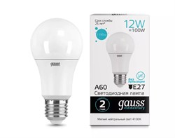 Лампа GAUSS LED Elementary A60 12W E27 4100K 23222 - фото 120741