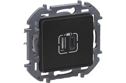Розетка LEGRAND INSPIRIA 2*USB A-C антрацит 673763 - фото 121153