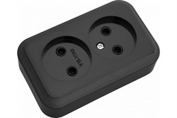 Розетка СВЕТОПРИБОР двойная б/з черный РА 16-260 - фото 121169