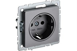 Розетка BRITE с з/к/ш 16А сталь BR-R14-16-K46 - фото 121185