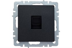 Розетка BRITE компьютерная RJ45 кат.5E чёрная BR-K10-1-K02 - фото 121188