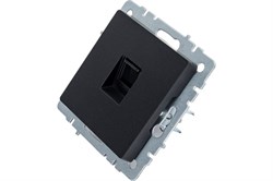 Розетка BRITE компьютерная RJ45 кат.5E чёрная BR-K10-1-K02 - фото 121191