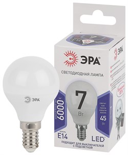 Лампа светодиодная ЭРА LED smd P45-7w-860-E14 0324 - фото 121571