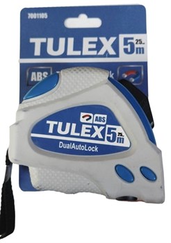 Рулетка TULEX DOUBLEHOOK нейлон, ударопрочный обрез. корпус, автофиксация, 2-й магн.зацеп 5м 7001205 - фото 122119