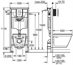 Инсталляция GROHE Solido 5 в 1 with ceramic WC 3-6l 1,13м 39468000 - фото 122226