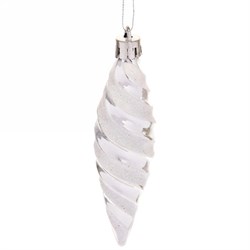 Игрушка ёлочная СЕРПАНТИН Сосульки снежные 11см (3шт) Серебро 916-739 - фото 122325