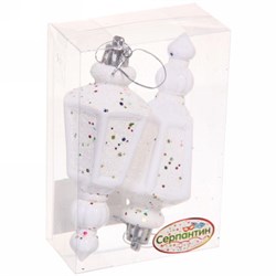Игрушка ёлочная СЕРПАНТИН Фонарик 11см (2шт) Белый 916-0420 - фото 122343