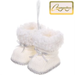 Подвеска СЕРПАНТИН Волшебные ботиночки 7см Белый 916-1102 - фото 122347