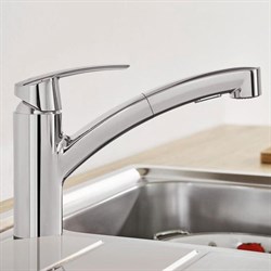 Смеситель GROHE для мойки Start однорычажный с вытяжным изливом хром 30307001 - фото 122381
