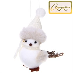 Фигурка СЕРПАНТИН Зимняя птичка 12см Белый 916-1077 - фото 122385