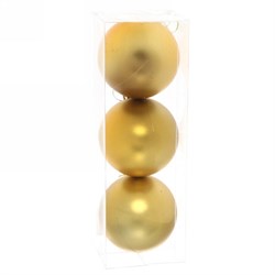 Шары новогодние СЕРПАНТИН 8см (3шт) Матовый золотой 183-924 - фото 122447