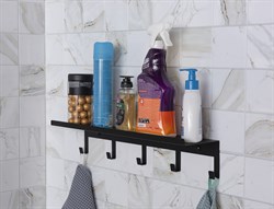 Полка MANZZARO/BUTLER 011.08 с 5 крючками 50х12х9 см арт.115649/116107 - фото 122584