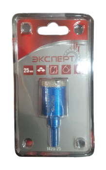 Коронка ЭКСПЕРТ буровая алмазная по стеклу и керамической плитке,трехгран.хвостовик,25х50мм 1425-25 - фото 122654