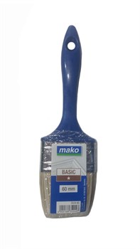 Кисть MAKO плоская 60мм (светлая смесь щитины) 60% пласт.ручка оправа из белай жести 352460 - фото 123657