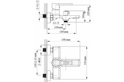 Смеситель KUDO для ванны TOK-KUD-1014 черный - фото 123925