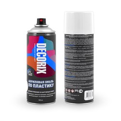 Эмаль аэрозольная DECORIX по пластику, белая матовая 520мл 0117-24 DX - фото 123971