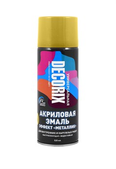 Эмаль аэрозольная металлик DECORIX золото 520мл 0103-04 DX - фото 123987