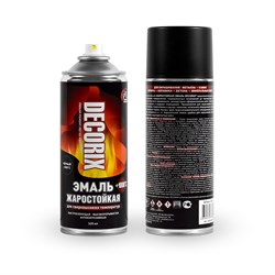 Эмаль аэрозольная DECORIX для сверхвысоких температур +1000 С, черный 520мл 0152-01 DX - фото 124041