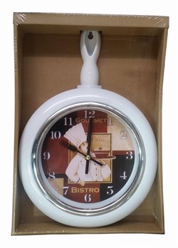 Часы настенные пластиковые Повар со сковородой 37*26см 171550 - фото 124169