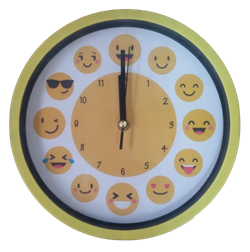 Часы настенные в ассортименте рис Смайлик пластик 25см (40шт) 171563 - фото 124172