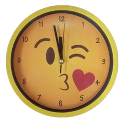 Часы настенные в ассортименте рис Смайлик пластик 25см (40шт) 171563 - фото 124173