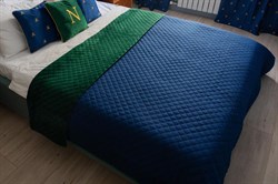 Покрывало стеганое MOROSHKA Zolotoy Roy 220х240см, двустороннее, зеленый+синий 938-203-01 - фото 124196