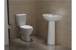 Унитаз-компакт УНИВЕРСАЛ Обь керамический,с бачком Казыр,нижний подвод,кнопочная арматура,с сиденьем - фото 124569