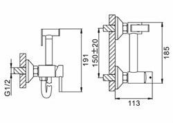 Смеситель FRAP с гигиеническим душем F7503-6 - фото 124608