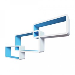 Полки QWERTY в комплекте Нью-Йорк правый цвет белый/голубой 3-шт.72012 - фото 124696