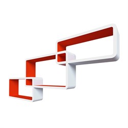 Полки QWERTY в комплекте Нью-Йорк цвет белый/оранжевый 3-шт.72010 - фото 124697