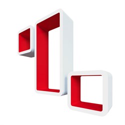 Полки QWERTY в комплекте Рио цвет белый/красный 3-шт.72004 - фото 124698