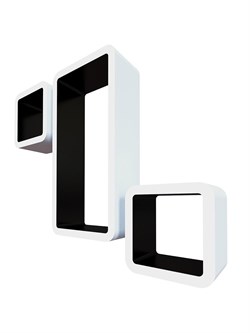 Полки QWERTY в комплекте Рио цвет белый/чёрный 3-шт. 72005 - фото 124699