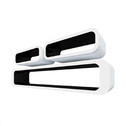 Полки QWERTY в комплекте Пекин цвет белый/чёрный 3-шт. 72017 - фото 124700