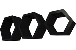 Полки QWERTY в комплекте Москва цвет чёрный 3-шт 72003 - фото 124709