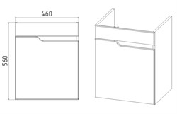 Тумба Куба под умывальник COMO 50 1ств подвесная белая - фото 124779