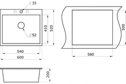 Мойка GRANULA кварц базальт GR-6001 - фото 124806