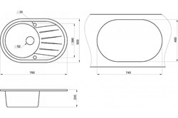 Мойка GRANULA СТАНДАРТ кварц черный ST-7601 - фото 124808