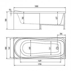 Ванна ALEX BAITLER SAIMA акриловая 180*80 - фото 124902