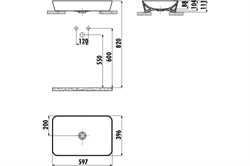 Раковина на столешницу ULTRA 40*60 базальт матовый UL060-00BM00E-0000 - фото 125118