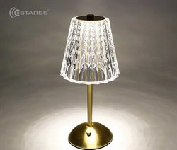 Светильник ESTARES настольный светоCRYSTAL M 3W R-ON/OFF-130x295-CLEAR/GOLD-DC5V/1A-IP20 УУО00004573 - фото 125152