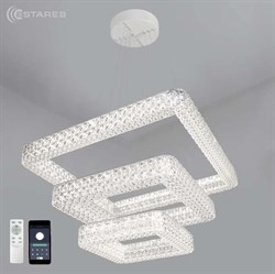 Люстра ESTARES управляемая светодиодная AKRILIKA 120W 3S-APP-555-CHROME/CLEAR-220-IP20_Ч УУО00004449 - фото 125276