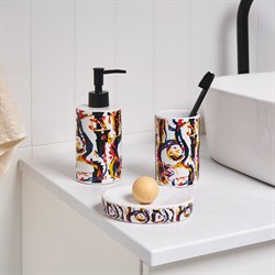 Мыльница MOROSHKA Expressia 10х13х3см, белый+черный+желтый 932-311-01 - фото 125311