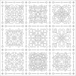 Трафарет DECOR  Т8 Евроузоры 600*600мм (1мм) - фото 125522