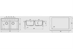 Мойка DR.GANS Астра двойная 780*510 серая - фото 125778