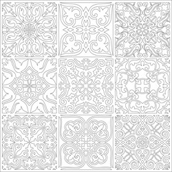 Трафарет DECOR Т9 Евроузоры 600*600мм (1мм) - фото 126258