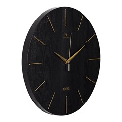 Часы настенные РУБИН Классика d=30см, корпус черный+золото 3020-002 (10) - фото 126359