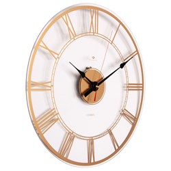 Часы настенные РУБИН Римские цифры прозрачные d-39см, открытая стрелка 4041-001Gld (5) - фото 126412