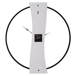 Часы настенные РУБИН Волна из металла, d=50см, открытая стрелка, черный+ белый 5003-001 - фото 126441