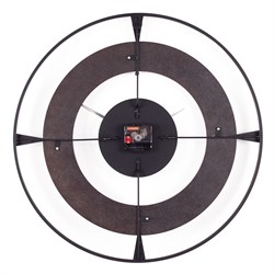 Часы настенные РУБИН Классика из металла, d=50см, открытая стрелка, черный+дерево 5009-001 - фото 126445